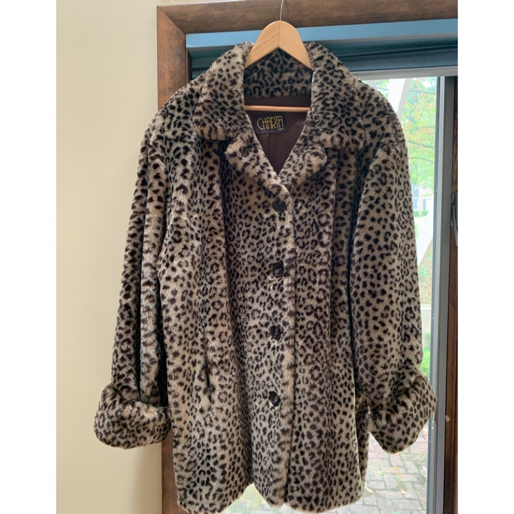 Vintage Charta Faux Leopard Jacket EUC